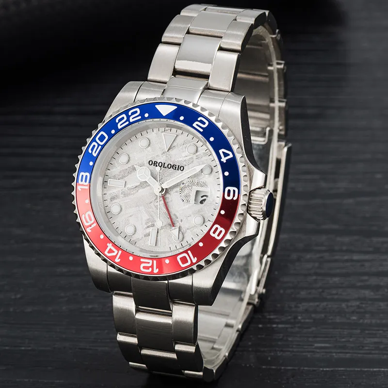 Montre de Luxe Mens自動機械時計クラシックスタイル42mmフルステンレス鋼水泳腕時計