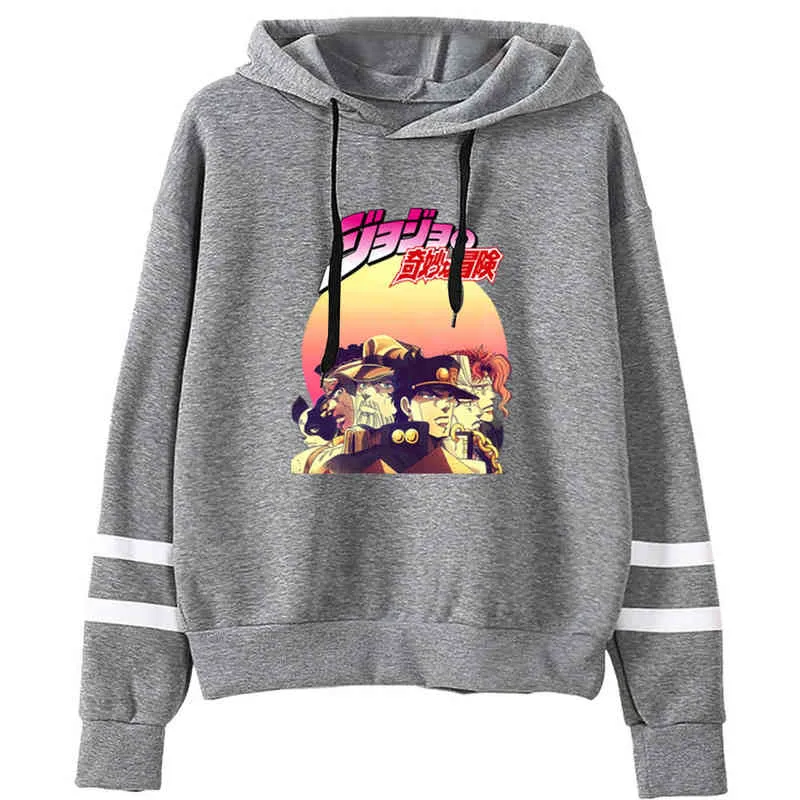 2021 Anime giapponese Jojo Bizarre Adventure Around con cappuccio Autunno maniche lunghe Manga Abbigliamento Felpe con cappuccio cool H1227