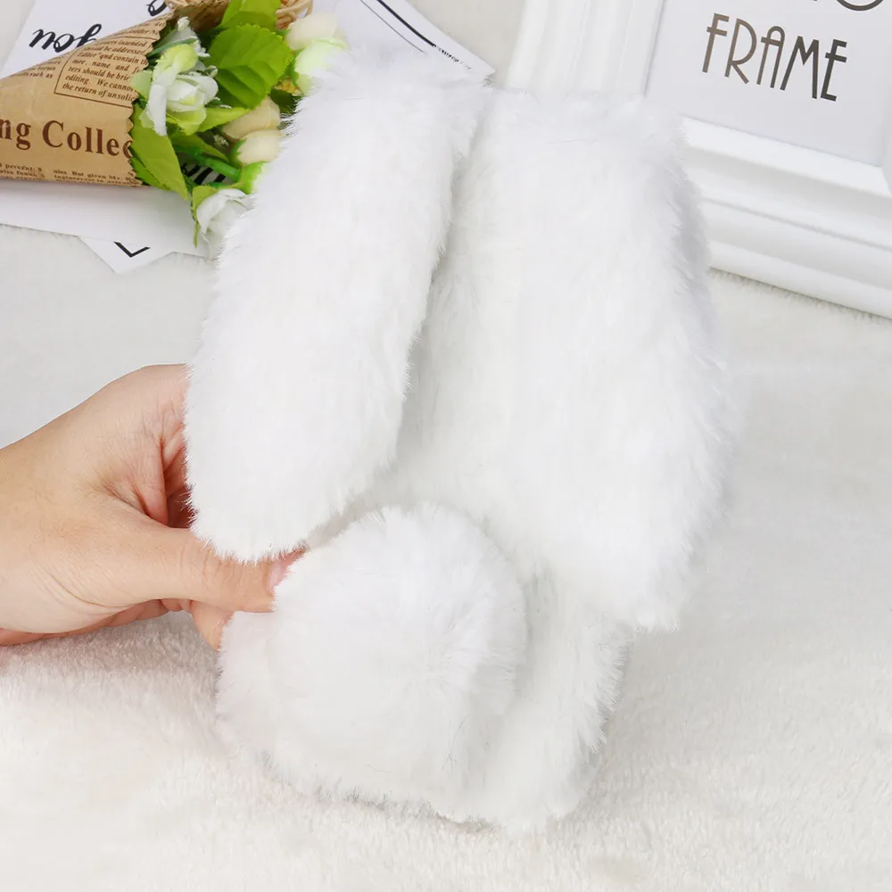 Hasenfell Plüsch Fuzzy Fluffy Soft Cases für iPhone14promax 14PRO 14plus 14 13promax 13pro 13 12 11 Pro MAX XR Kunstwolle Lux6111562