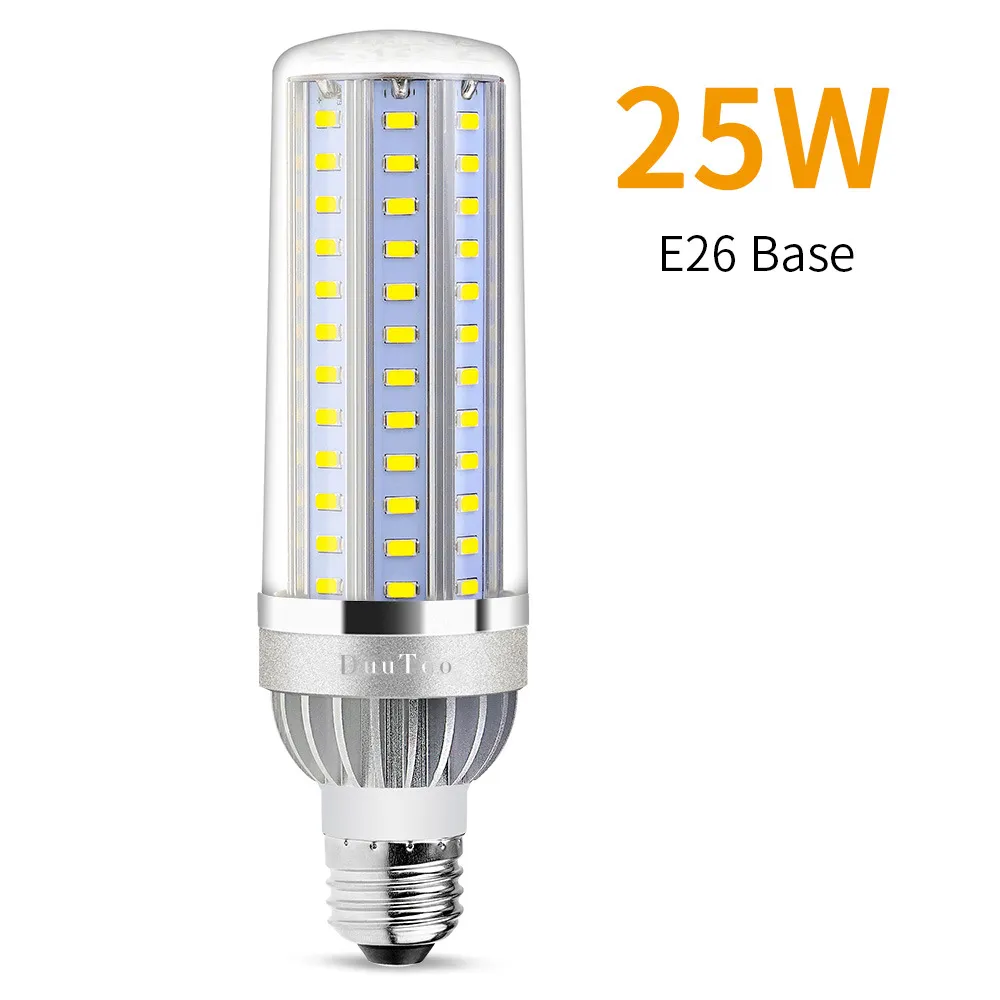 Luz de maíz LED de alta potencia de alta potencia 25W 35W 50W Bombilla de vela 110V E26 E27 Bulbo LED Aluminio Ventilador de aluminio Sin luz Flicker2561