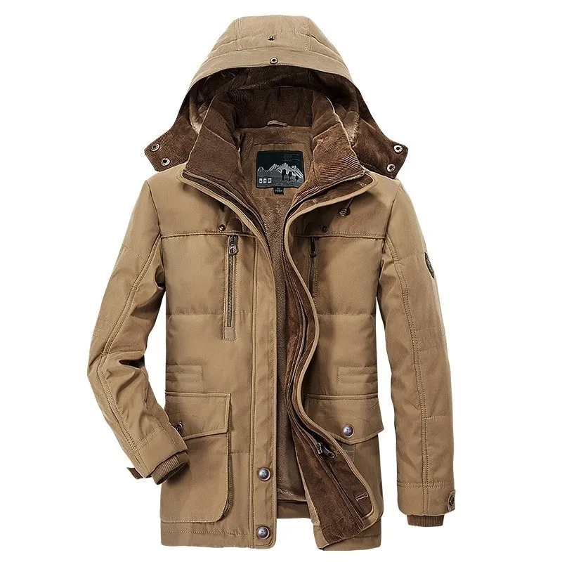 Veste d'hiver chaude hommes polaire manteau à capuche épaissir Parkas vestes pour hommes vêtements d'extérieur chapeau manteaux détachables homme Jaqueta Masculina S- LJ201013