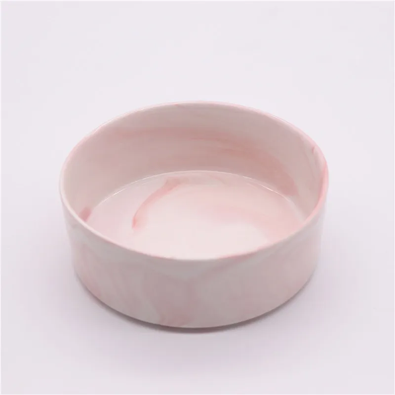 Ceramic Marble Pet Bowl Suitable for Pets To Drink Water and Eat Food Have Various Color Dark Green Pink Gray White Y200917
