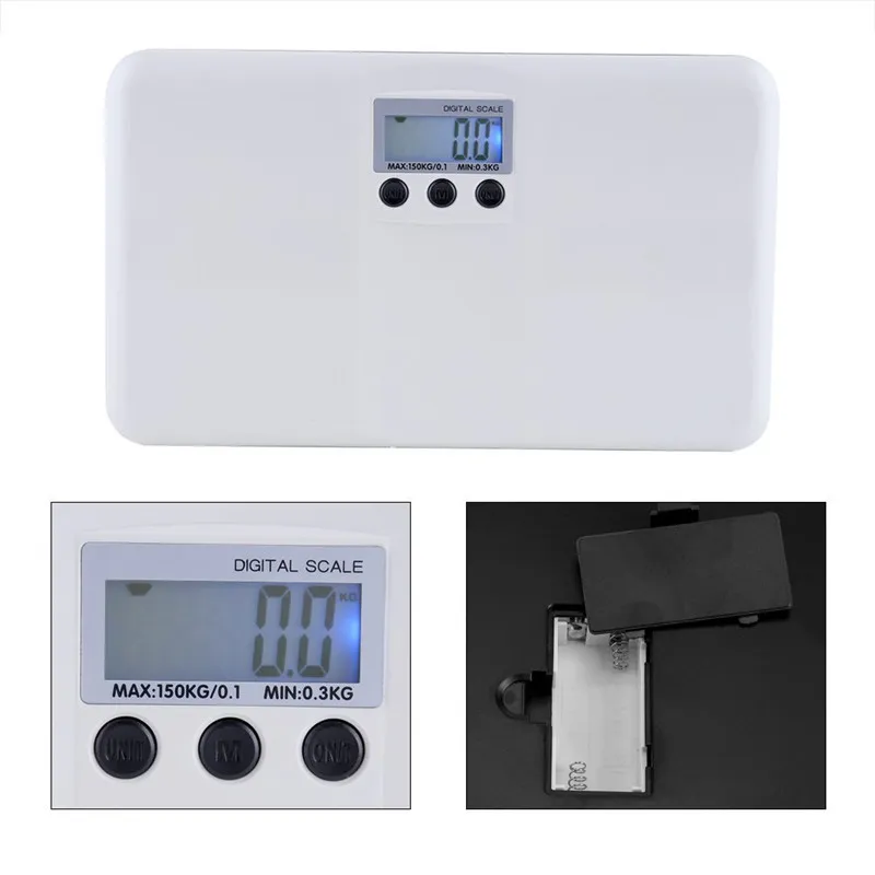 Hot topkwaliteit LCD digitale elektronische baby elektronische schaal draagbare plastic anti-fall baby huisdiergewicht schaal 0,3 kg-150 kg T200523