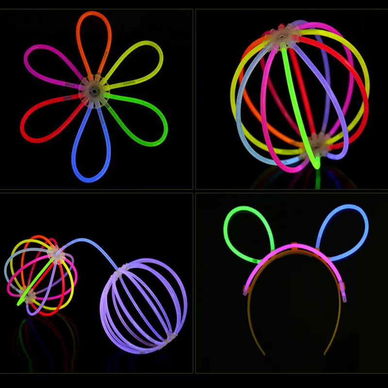 Mix Farbe Glow Stick Sicheres Licht Halskette Armbänder Fluoreszierend für Event Festliche Party Liefert Konzert Decor Y201006