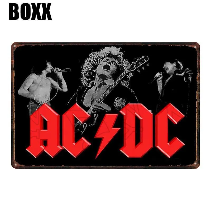 2022 Pop Star Tin Poster Segno Vintage Rock ACDC Pittura in metallo Targa Musica Tiki Bar Art Piastra da muro Arredamento della camera personale Film Pub 230C