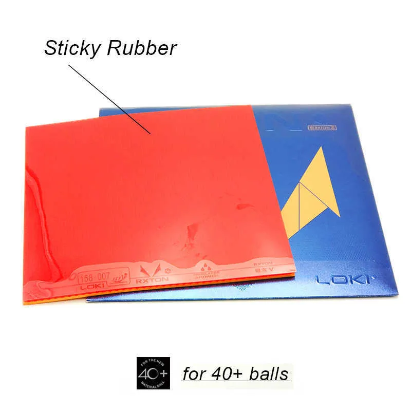 Loki Rxton5 высокая эластичность липкий настольный настольный теннис резиновый красный пипсы в жесткой губке высокой плотности Pingpong резина для атаки / петли 220105