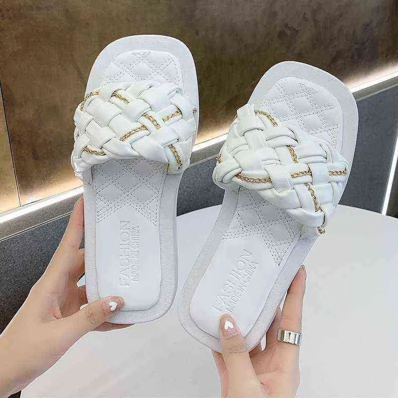 Pantoufles nouvelles femmes été chaussures compensées sandales talons bas diapositives décontractées tongs Bc3476 220304