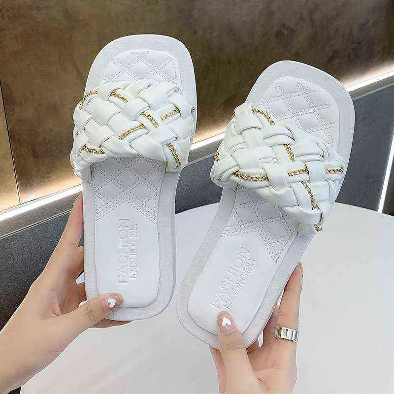 Slippers New Women Summer Wedges Shoes Sandals Low Heels Casual Slides Flip Flops Bc3476 220304