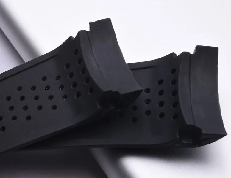 Mode ny stil klocktillbehör panerai naturgummi band adapter thai tag heter calella silikon svart rem 22mm287t
