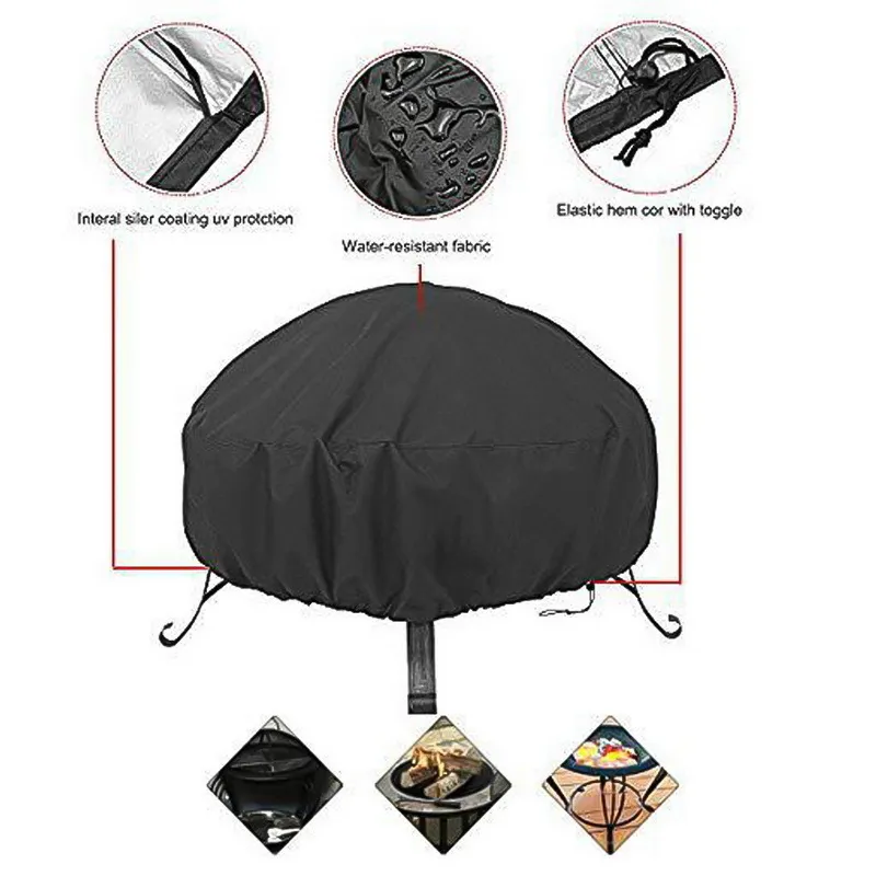 Giardino da giardino esterno Coperchio di mobili a baldacchino rotondo coperte di fuoco patio patio la protezione UV Grill BBQ Coperchio di polvere di polvere T200614123785