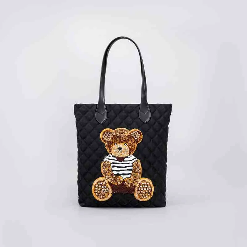 Sacs à provisions Bear Duck Mode Femmes Sacs à main Fil Lingge Dessin animé Dames Fourre-tout Printemps Shopper Casual Femme Sac à bandoulière Grand Sac à main pour filles 220301