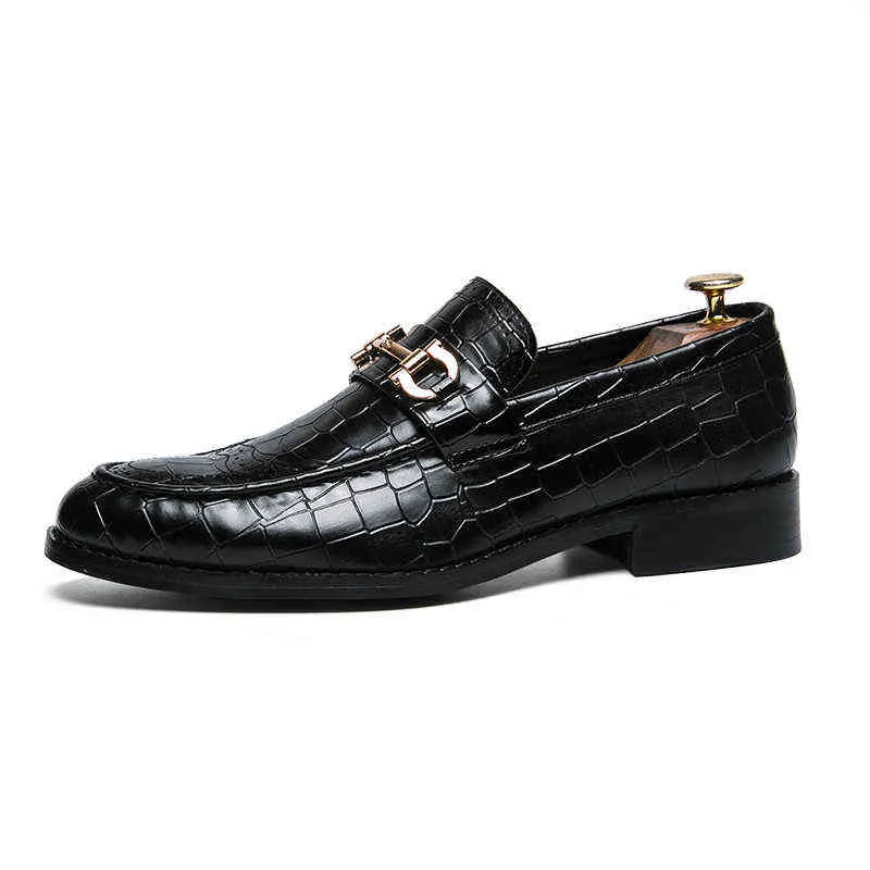 Zapatos de vestir Hombres Zapato formal Sapato Social Masculino Cuero Marrón Elegante Traje de lujo Tamaño grande Dropshipping Moda 220223