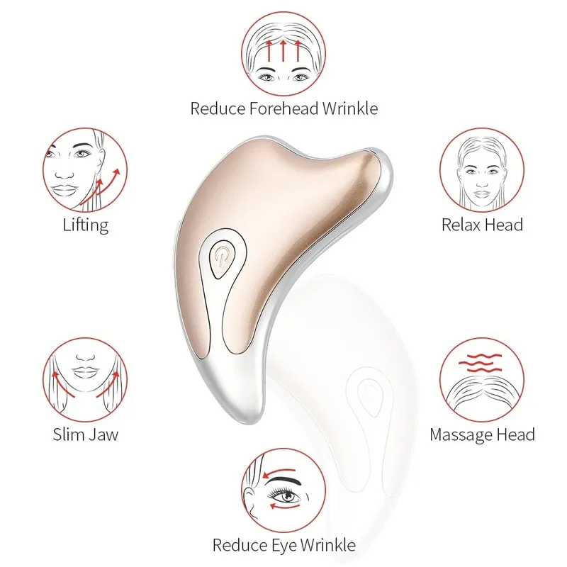 Electric Scraping Massager Microcurrent Anti Wrinkle Slim Jaw Device Eye Body Massage Board Machine Intelligent Vibration 220216