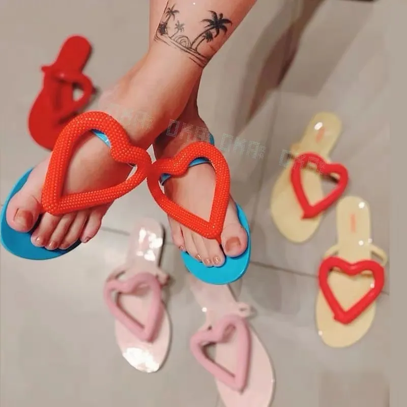 Melissa Original Brand Big Heart Flip Plops 2020 Новые Женские Тапочки Желе Обувь Melissa Мода Женщина Желе Обувь Шелли Flop X1020