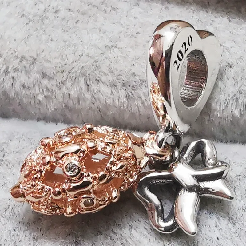 Autentico Pandora oro rosa Edizione limitata 2020 Holiday Ornament CZ Charm fit perline sciolte in stile europeo braccialetti fai da te gioielli 789170C01