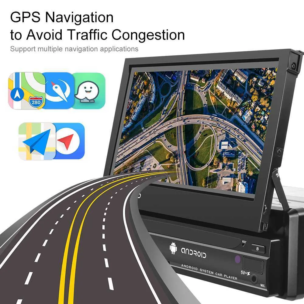 Android 1din bil GPS Navigation Player 7 '' Universa bilradio WiFi 1 DIN för för NISSAN TOYOTA LADA KIA Volkswagen