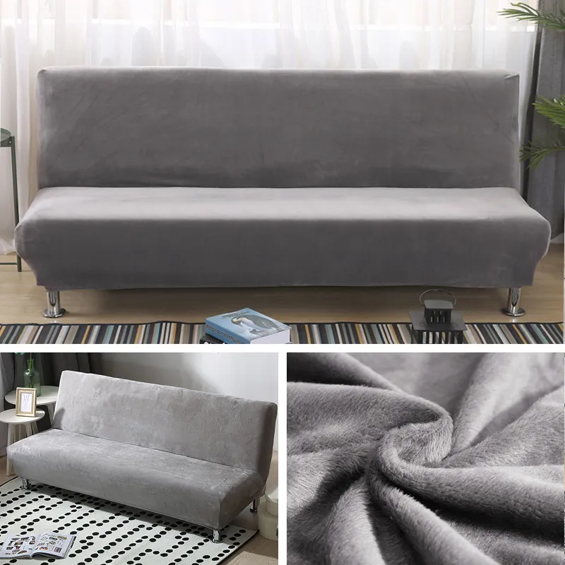 Плюшевый тканевый складной чехол для дивана-кровати, складной чехол для сиденья, более толстые чехлы, защита для скамейки, дивана, эластичный чехол-футон, зимний чехол LJ2825