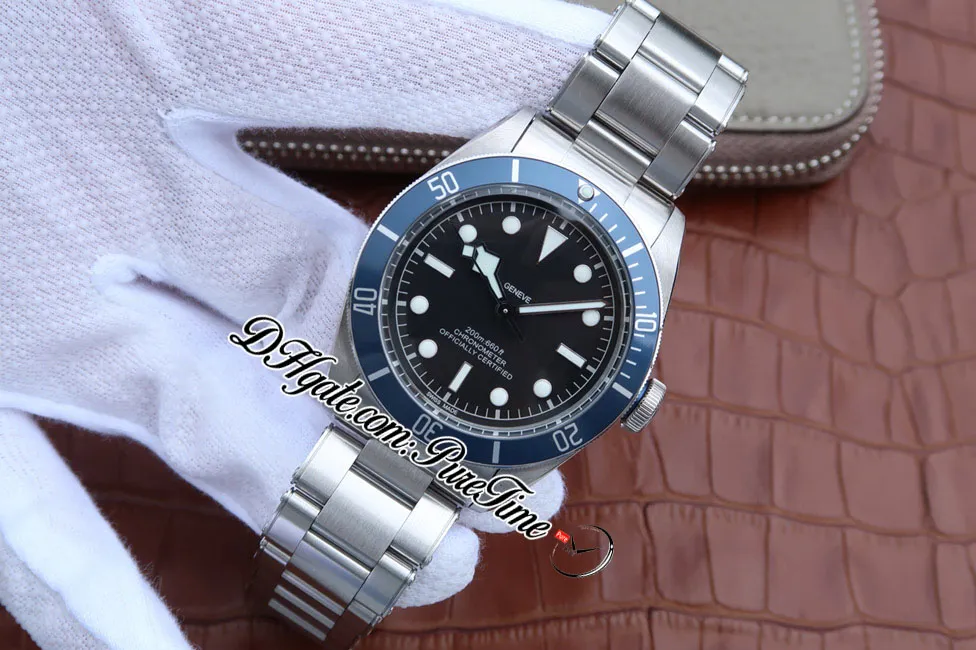 ZF 2016 Shield 41 mm A2824 Automatyczne męskie zegarek Blue Bezel Black Dial Stal nierdzewna Bransoletka Edy ETA Puretime Pttd C10b2248z