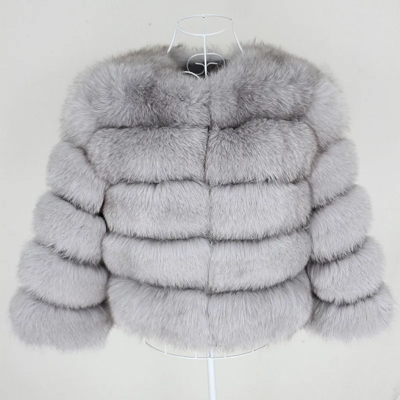 Oftbuy зимняя куртка женщины настоящая шуба натуральный большой пушистый лисица меховой меховой одежды уличная одежда толстая теплая три четверти рукав 201103