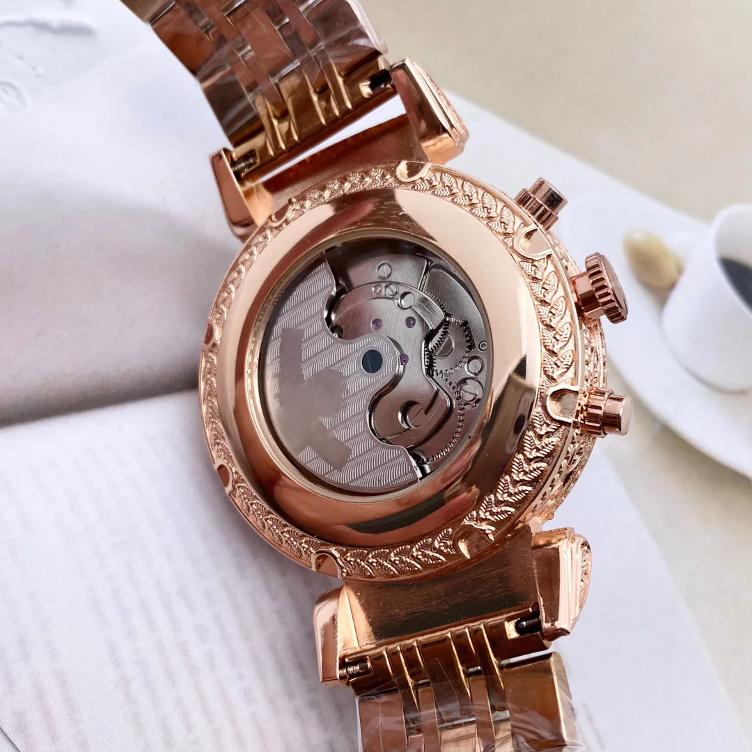 2022 neue Luxus Herren Uhr Automatische Mechanische Uhren Rose Gold Multifunktions Tourbillon Clock238c