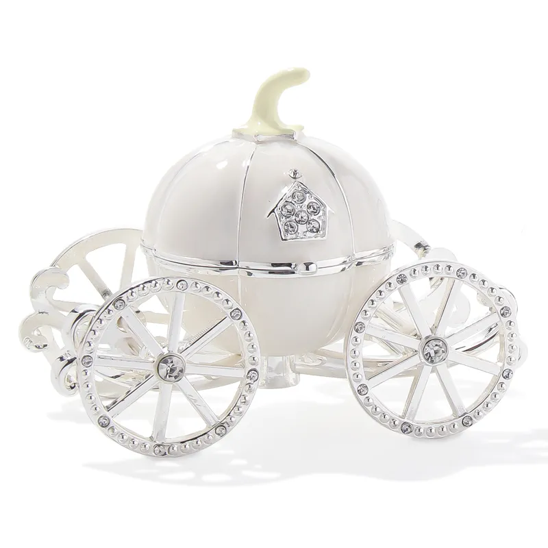 Crystal Storage Box Askepott Pumpkin Carriage Trinket Box med gångjärn Treasure Chest Organizer Keepsake Gift till sin Y11162785