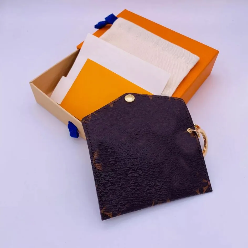 Brązowa torba na kartę brelok L -litera Portfel Portfel skórzane klekarki samochodowe moda na klucz smycz smycz słodki klucz do klucza szarp