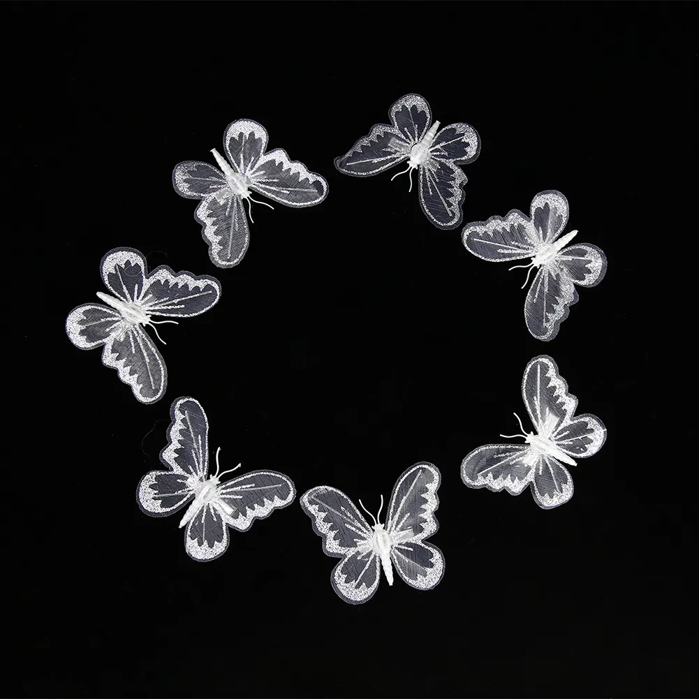 12 -stks kerstboom vlinder vorm clip hanglang pop thuisjaar decors festival benodigdheden witte y201020