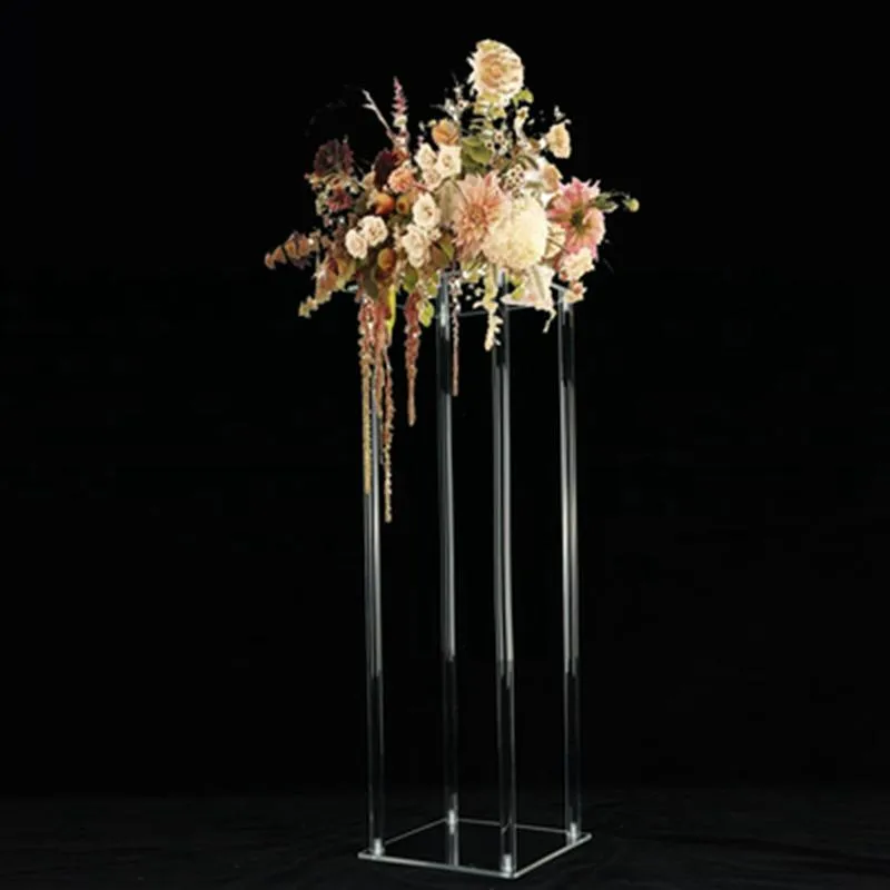Украшение для вечеринки, 4 шт., акриловая напольная ваза, прозрачный цветочный стол, центральный элемент для свадьбы, современный винтажный цветочный стенд, колонны, свадебный декор223Z