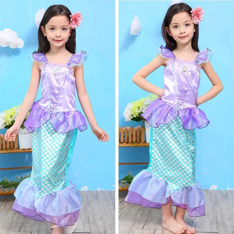 زي الهالوين الأطفال 039S ملابس حورية البحر الأميرة لباس الأطفال الفتيات Cosplay Dress1712365