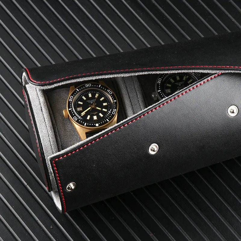 1 2 3 grilles boîte de montre faux cuir montre support organisateur portable pour montres automatiques à quartz boîtes à bijoux affichage cadeau Ro204F