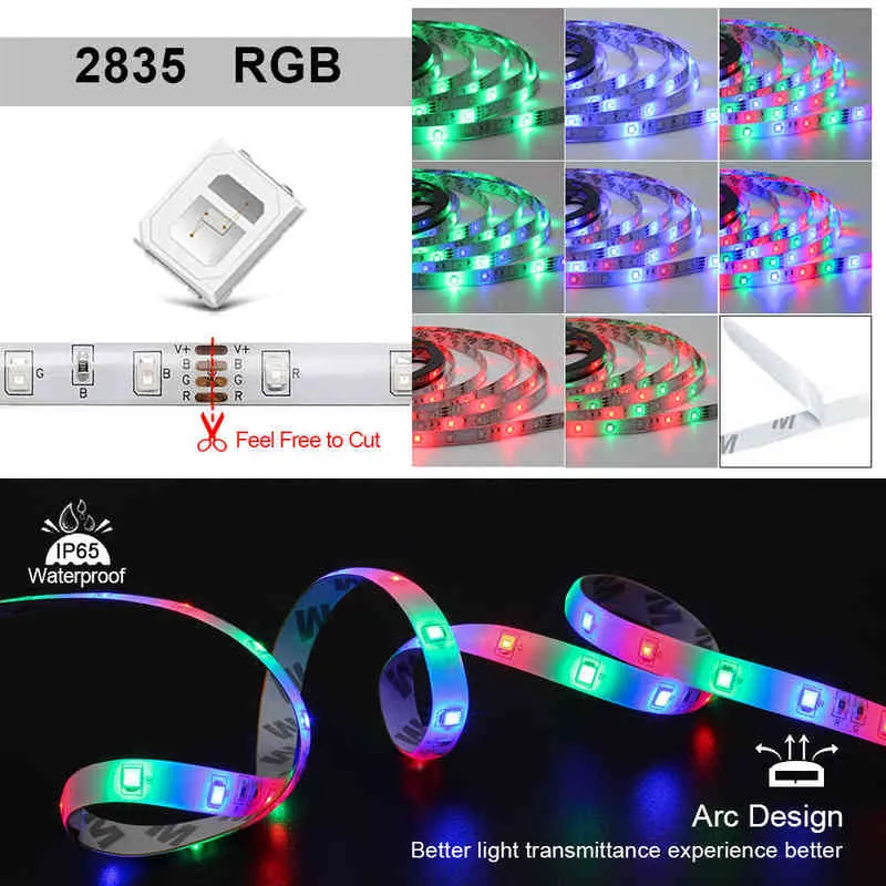 Bluetooth WIFI LED luces de tira RGB 5050 2835 cinta Flexible impermeable LED tira de luz 5M 10M 15M 20M 25M 30M DC 12V Control W223223