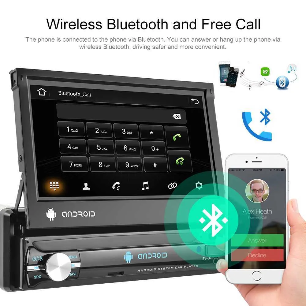 Android 1din Car GPSナビゲーションプレーヤー7 '' Universa Car Radio Wifi 1 DIN用日産トヨタラダキアフォルクスワーゲンズ