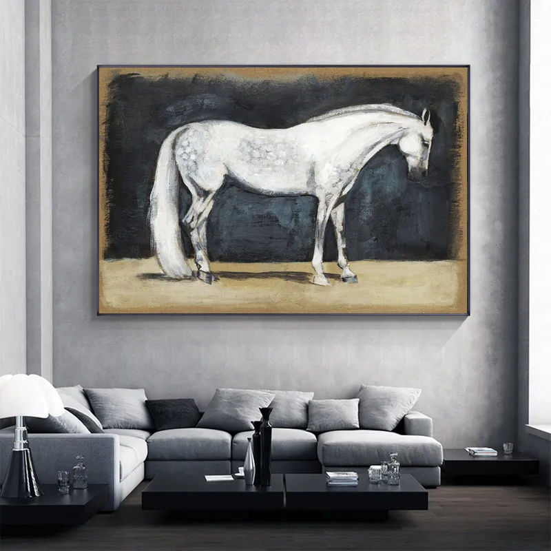 Vintage Saudi Horse Poster Modern Animals Canvas Painting Prints Horse Wall Art Picture for Living Room Decor Cuadros No Frame319n