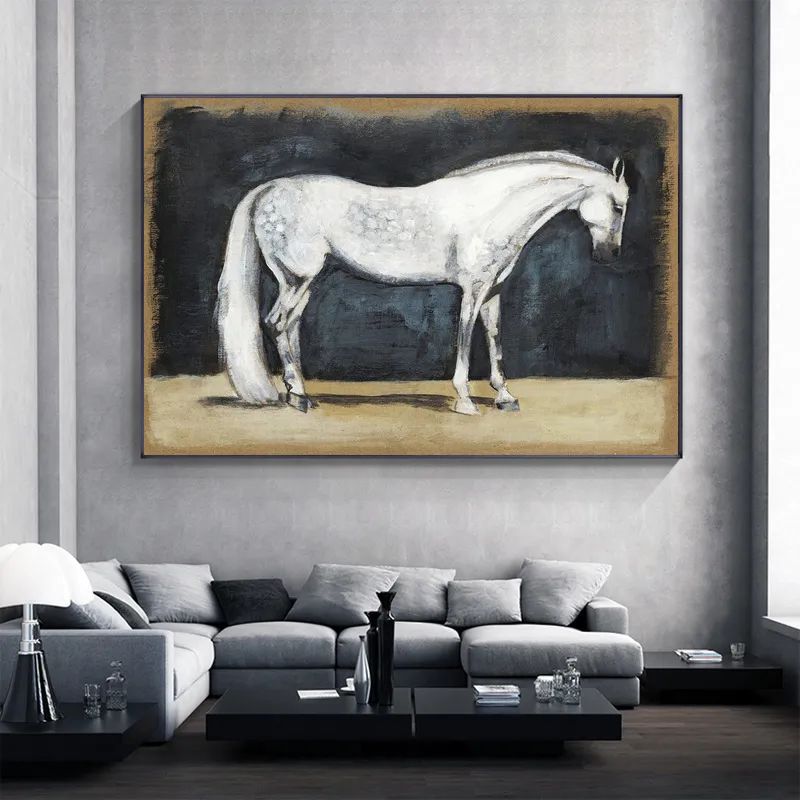 Vintage Saudi Pferd Poster Moderne Tiere Leinwand Malerei Drucke Pferd Wand Kunst Bild für Wohnzimmer Dekor Cuadros Kein Frame319n