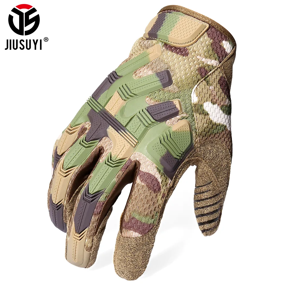 Tactical Army Full Finger Gloves Pekskärm Militär paintball airsoft Combat Rubber Protective Glove Anti-Scid Men Women New 202348
