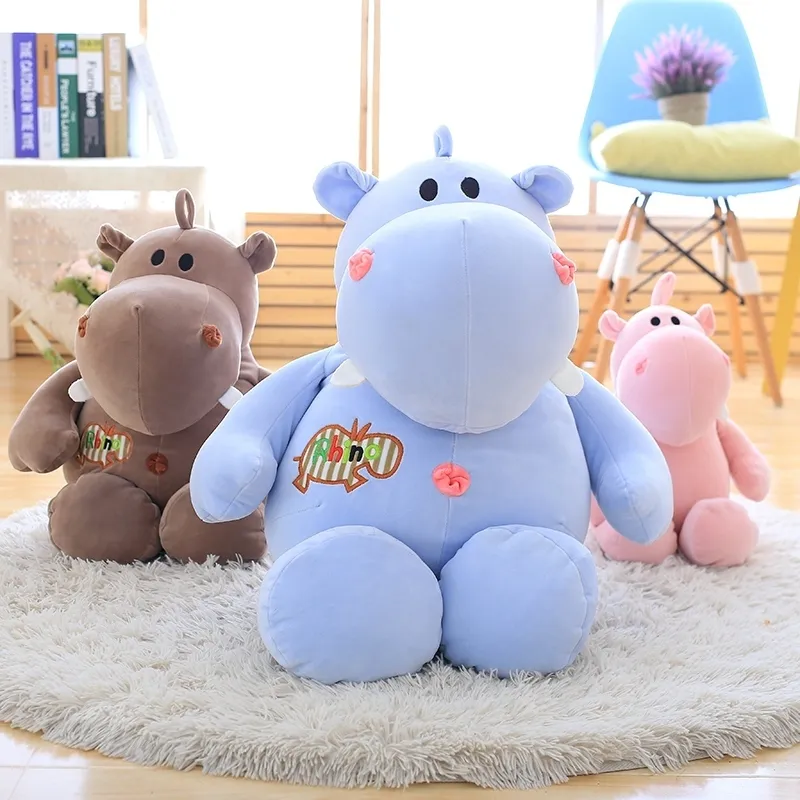 25 cm en peluche hippopotame doux jouets en peluche dessin animé poupées hippopotame canapé oreiller coussins d'animaux remplissage de luxe cadeau d'anniversaire pour les enfants T210a