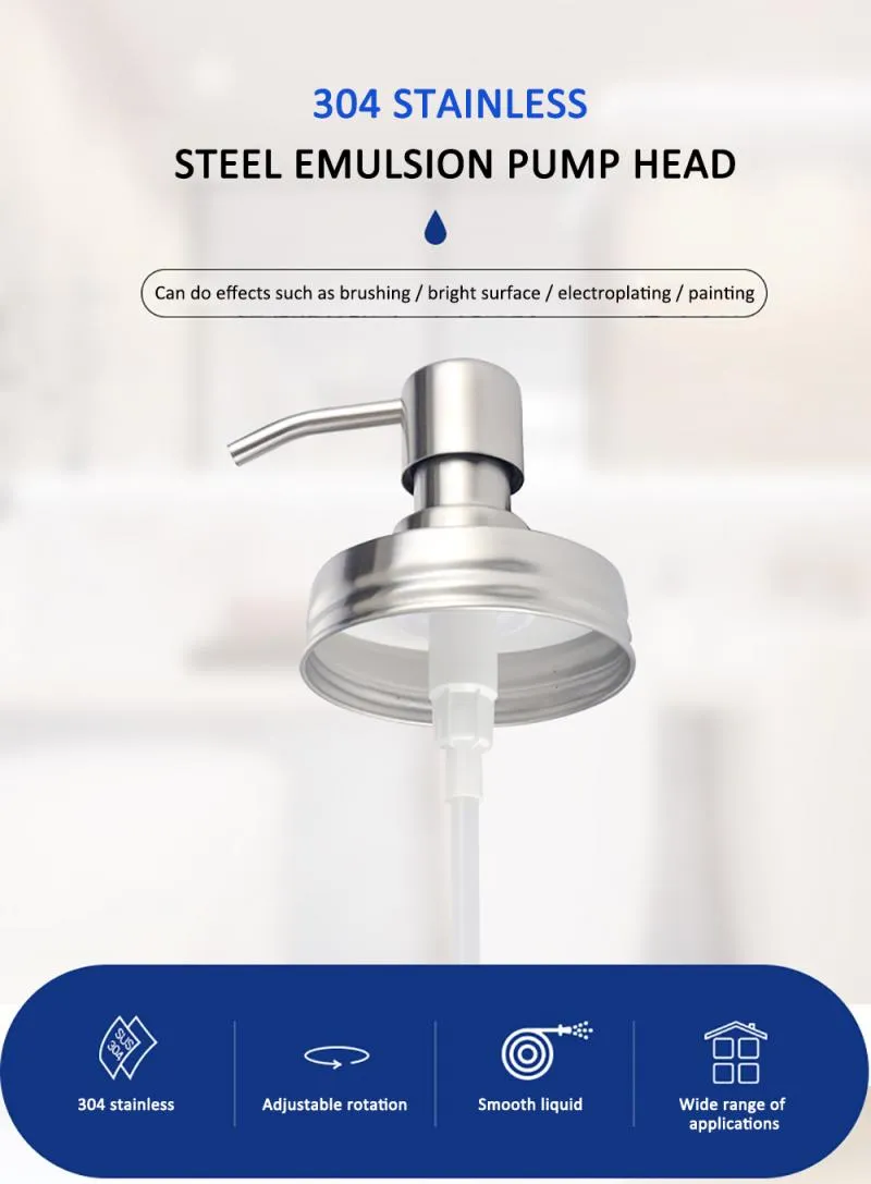 Liquid Soap Dispensers seifenspender bathroom accessories of Stainless Steel Pump dispensador used for Decor Hand Lids Rustproof Shampoo Kitchen For Mason Jar