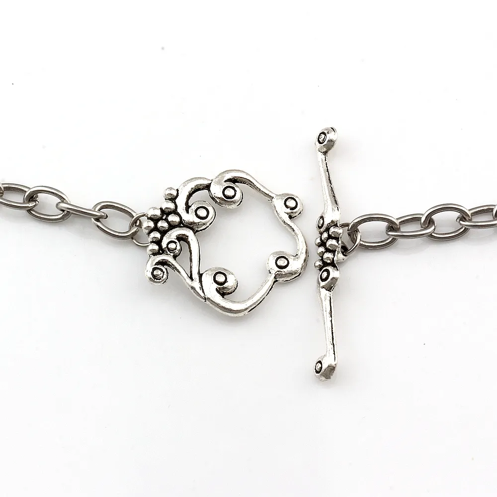 Antique Silver Zinc Alloy OT Toggle Clasps For DIY Bracelets Necklace Jewelry Making Supplies Accessories F-693042