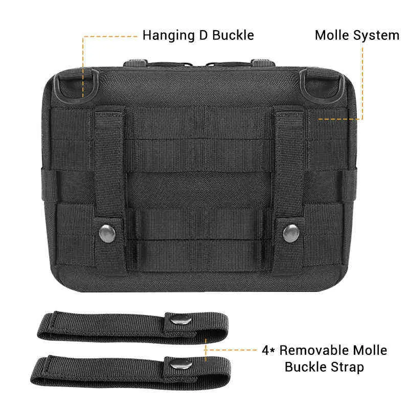 Tactical Molle Pouch Medical EDC Borsa EMT Mappa Militare Pocket Pack Utility Gadget Gear Bag la caccia Accessori multi-utensili W220225