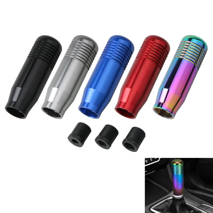 Universal 85MM Non-Slip Gear Shift Knob Manual Transmission Aluminum knurled Shifter Lever Knob