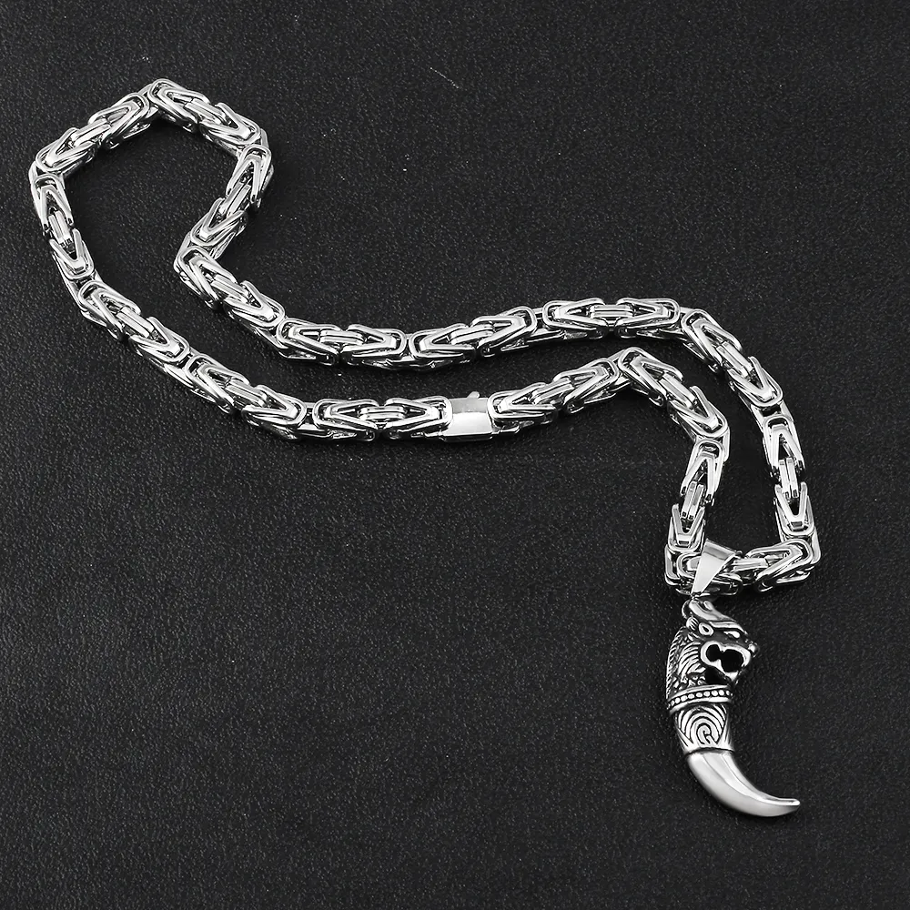 For Men's 6 5mm Pendant Chain Necklace Byzantine imperial chains Stainless Steel Silver color Necklaces Jewelry Gifts wholesa296U