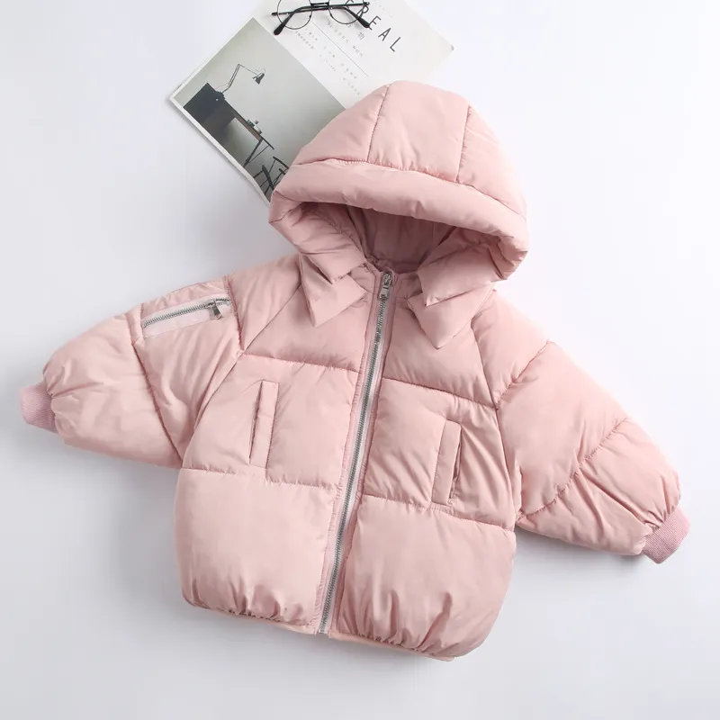 Capispalla casual bambini Cappotto Ragazza Freddo Inverno Caldo Cappotto con cappuccio Bambini Vestiti imbottiti in cotone Bambini Warm Down Jacket LJ201203