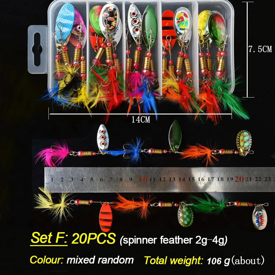 Toma cuillère Lere Set Spinner Bait 27g Trout Pike Metal Fishing Lures Kit Crankbait Freshtalt Water isca Artificial Hard Bait 20106504815