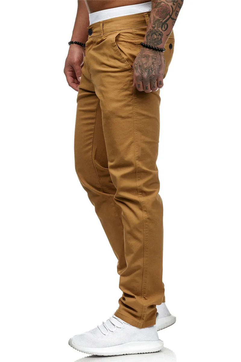 Pantalon Cargo pour hommes, pantalon de jogging décontracté, couleur unie, Hip Hop, Streetwear, en coton, mode masculine, Slim, Harem, crayon