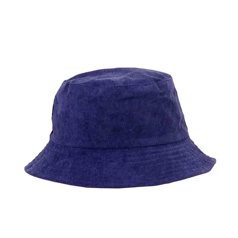 Corduroy бассейн с малым краев двойной боковой рыболова шляпа, осенняя шляпа, навес для мужчин и женщин зимний стиль ведро шляпа G220311