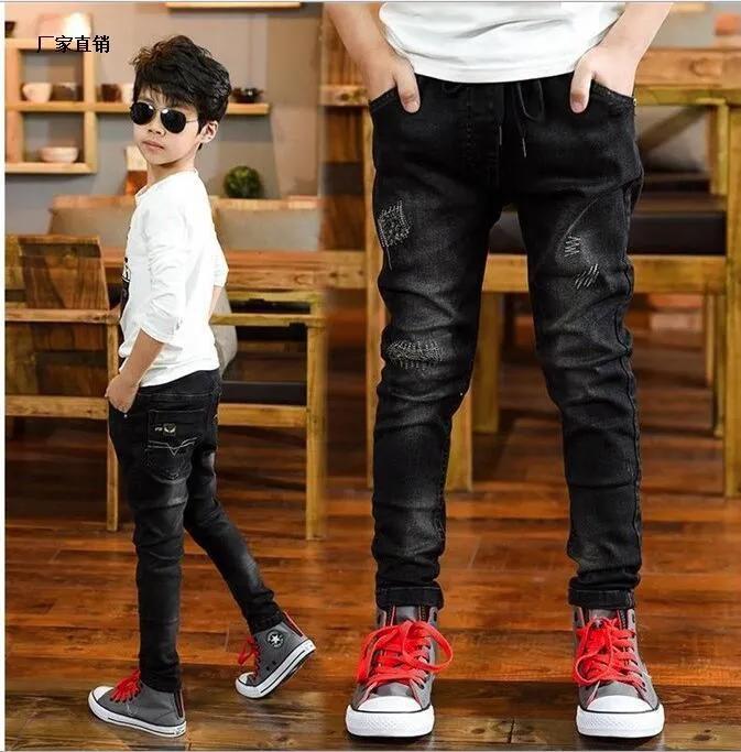 Мальчики брюки весеннее осень черные джинсы дети повседневные брюки для мальчиков джинсы подростки для детей. Детские повседневные брюки 513 Y Boys Outwear5604426