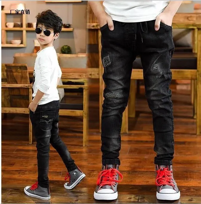 Pantaloni da ragazzo Primavera Autunno Jeans neri Pantaloni casual bambini Jeans ragazzi Pantaloni adolescenti Pantaloni casual bambini 513 Y Ragazzi Outwear6983874