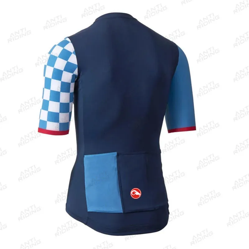 2021 Högkvalitativa män cyklingtröjor Korta ärmcykeltröjor MTB Bicycle Jeresy Cycling Clothing Wear Ropa Maillot Ciclismo 220217