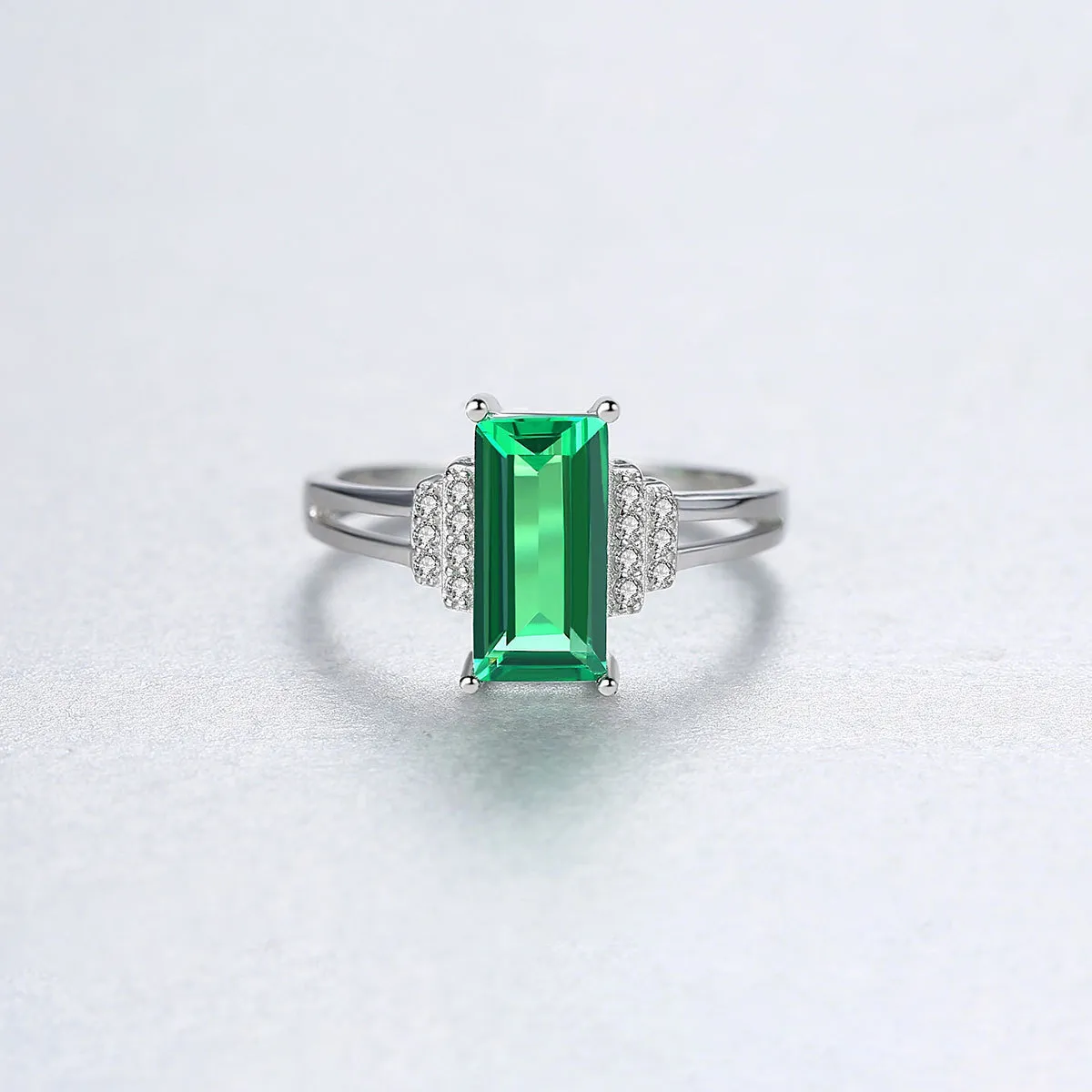 Shipei 100 925 Sterling Silver Emerald Creat