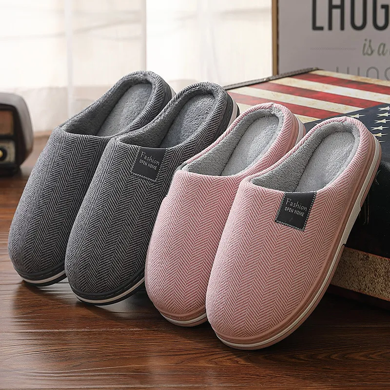 Women Slippers Winter Warm House Shoes Soft Home Slippers Nonslip Plush Cotton Shoes Men Lovers Bedroom Ladies Cute Fur Slides Y201026